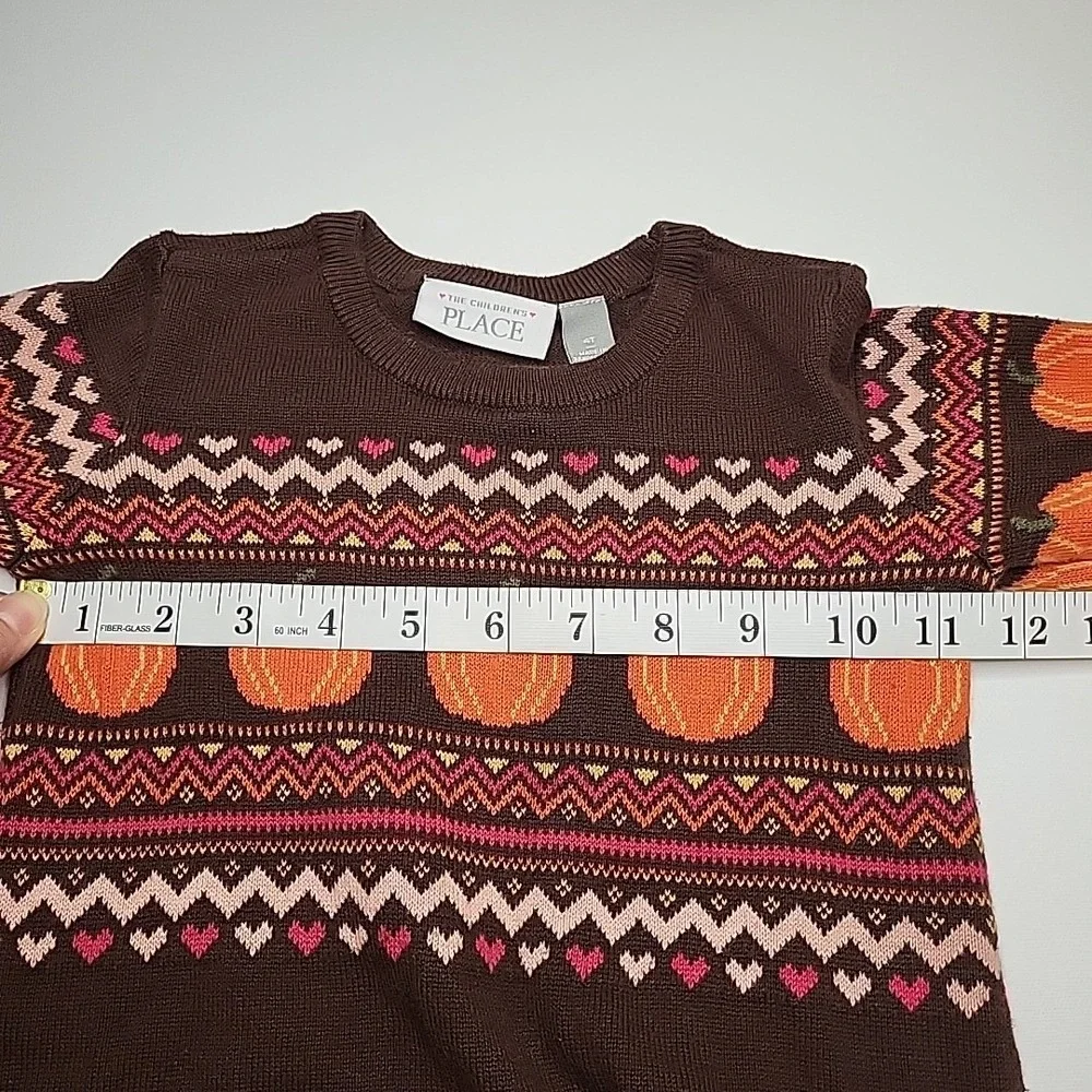 THE CHILDREN'S‎ PLACE Toddler Girls' 4T Orange Brown Pumpkin Fall Sweater Dress